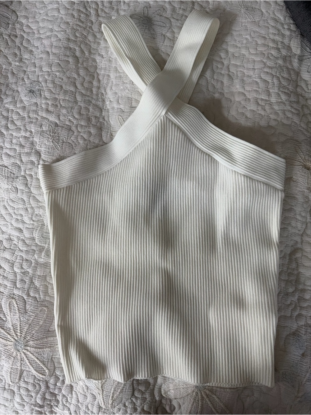 Cross back white top